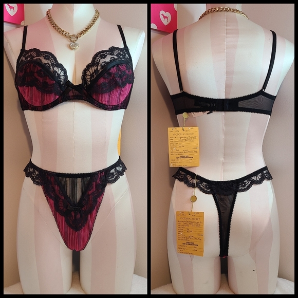 Victoria's Secret Other - VTG VS Sexy Little Things Cheeky Ruffles Lace Bra/ Panty Set Size 36B/Lg